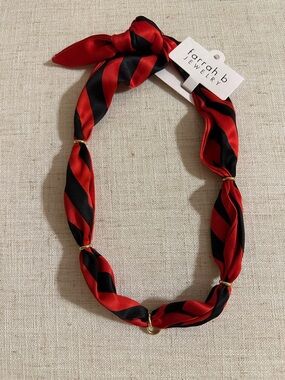Farrah B Game Day Red and Black Twisted Silk Necklace Scarf UGA Bulldogs Dawgs
